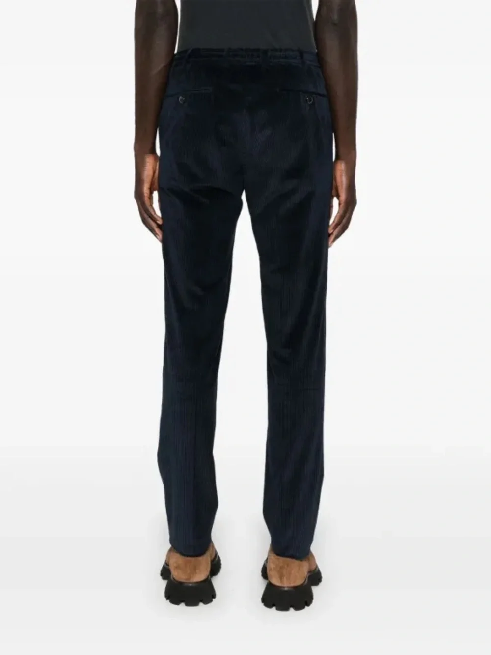 PT01 Torino Corduroy Trousers Navy Blue Slim Cut Cotton Minimalist
